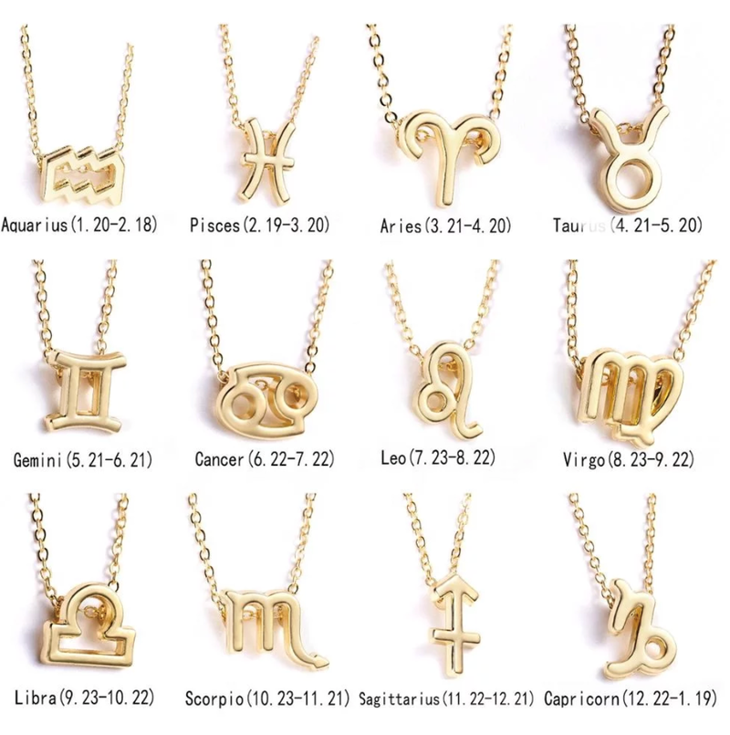 Zodiac Charm Necklace ~ Gold