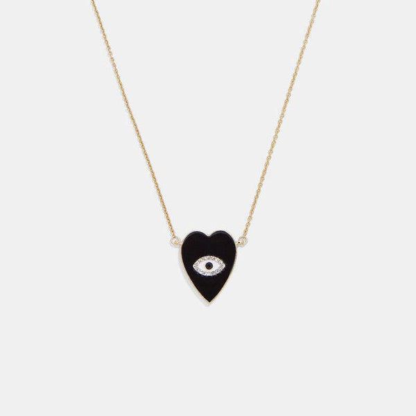 Evil Eye Protection Heart Necklace - Gold