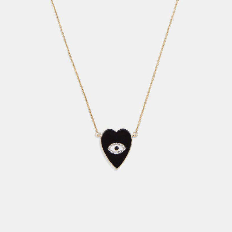 Evil Eye Protection Heart Necklace - Gold